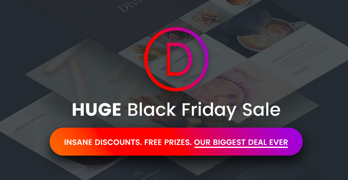 25% Black Friday Discount von Elegant Themes (Divi Theme + Plugins)